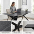 Modern Minimalist Dining Table, Sintered Stone Top, Metal Frame - Tomichi 160 Grey