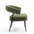 Modern Green Chenille Accent, Metal Frame - TONE PAIR CHAIR GREEN