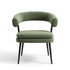Modern Chenille Armrest, Metal Frame - TONE CHAIR GREEN