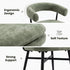Modern Chenille Armrest, Metal Frame - TONE CHAIR GREEN
