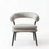 Modern Grey Chenille Armchair, Metal Frame - TONE PAIR CHAIR GREY
