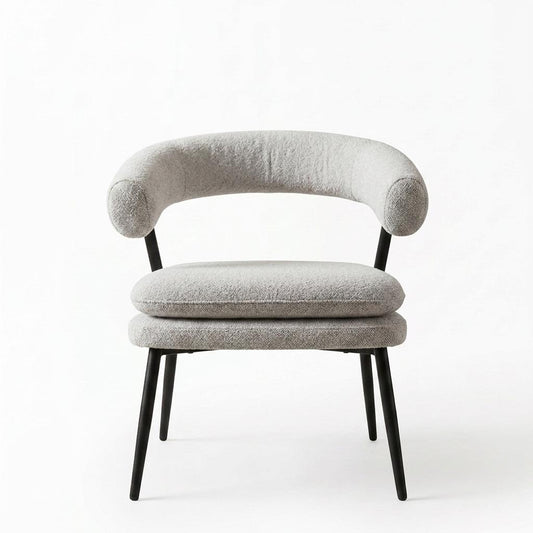 Modern Grey Chenille Armchair - TONE CHAIR GREY