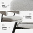 Modern Grey Chenille Armchair, Metal Frame - TONE PAIR CHAIR GREY