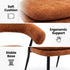 Modern Chenille Accent, Metal Frame - TONE PAIR CHAIR ORANGE