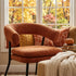 Modern Chenille Accent, Metal Frame - TONE PAIR CHAIR ORANGE