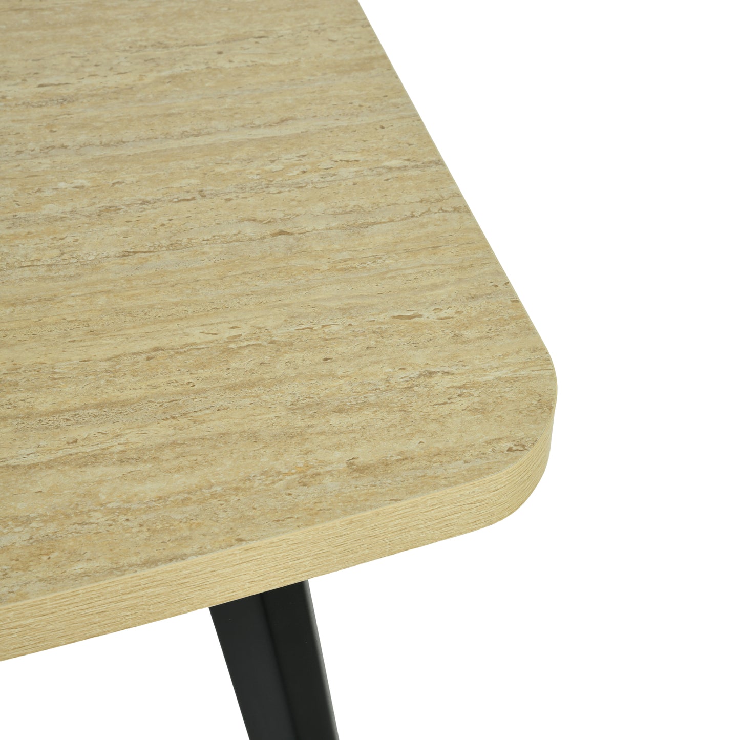 Modern Panel Table, Steel & Particle Board - TRELS TRAVERTINE