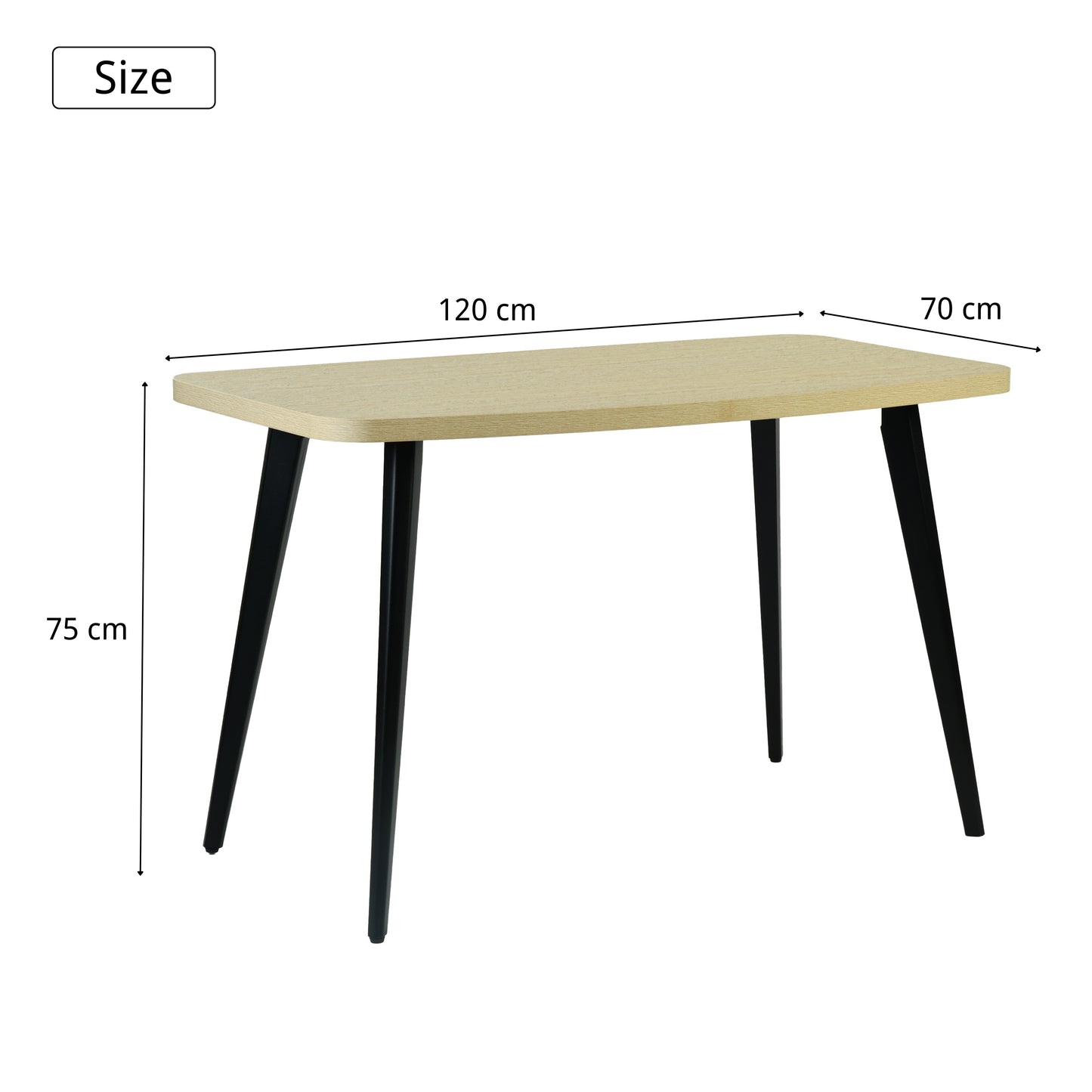Modern Panel Table, Steel & Particle Board - TRELS TRAVERTINE