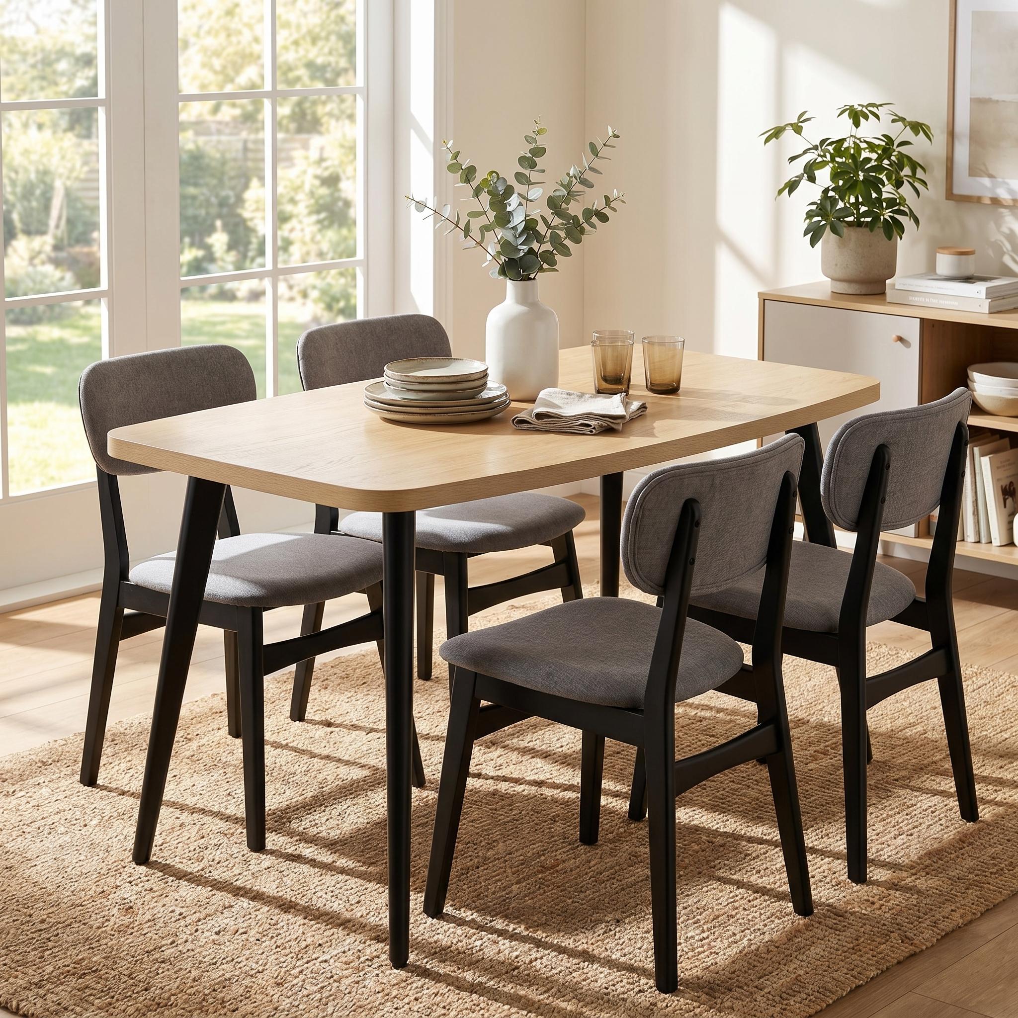 Modern Panel Table, Steel & Particle Board - TRELS TRAVERTINE