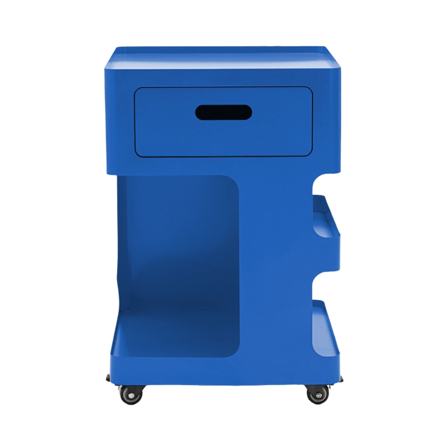 Modern Blue Iron End Table, Multi-Storage - TROLET BLUE