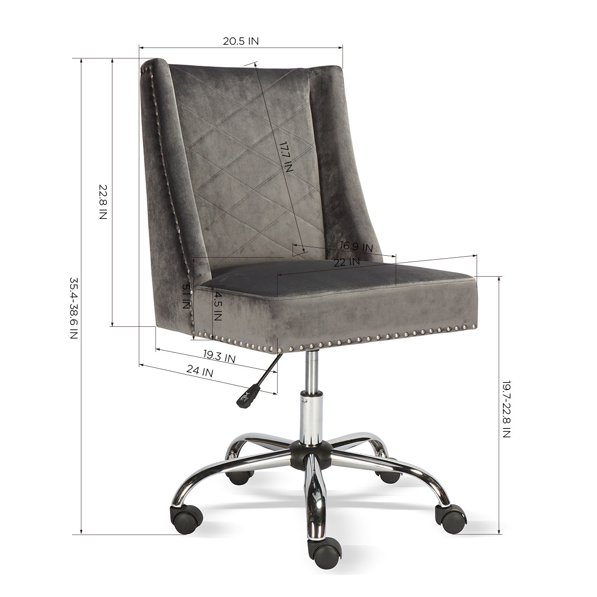 Tronco Velvet Office Chair