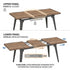 Modern Extendable Dining Table, MDF Wood, Black Metal Legs - TROWA NL
