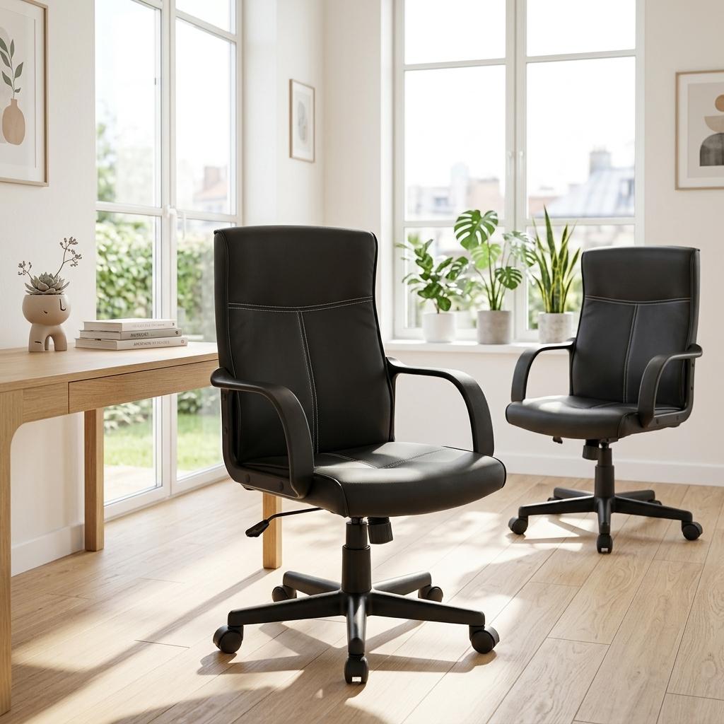 Modern Black PVC Office Chair – TVEIT LP