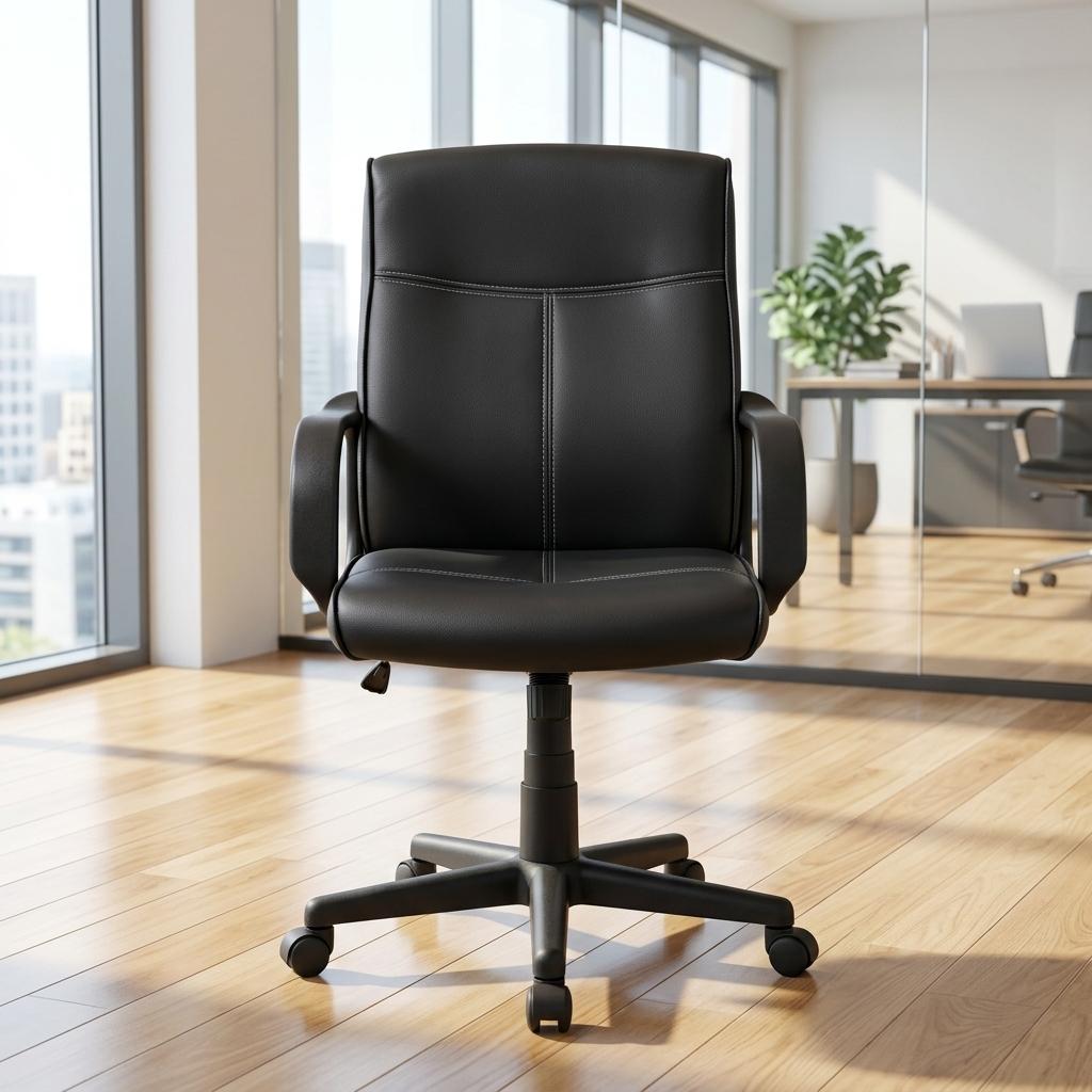 Modern Black PU Office Chair – TVEIT NOR