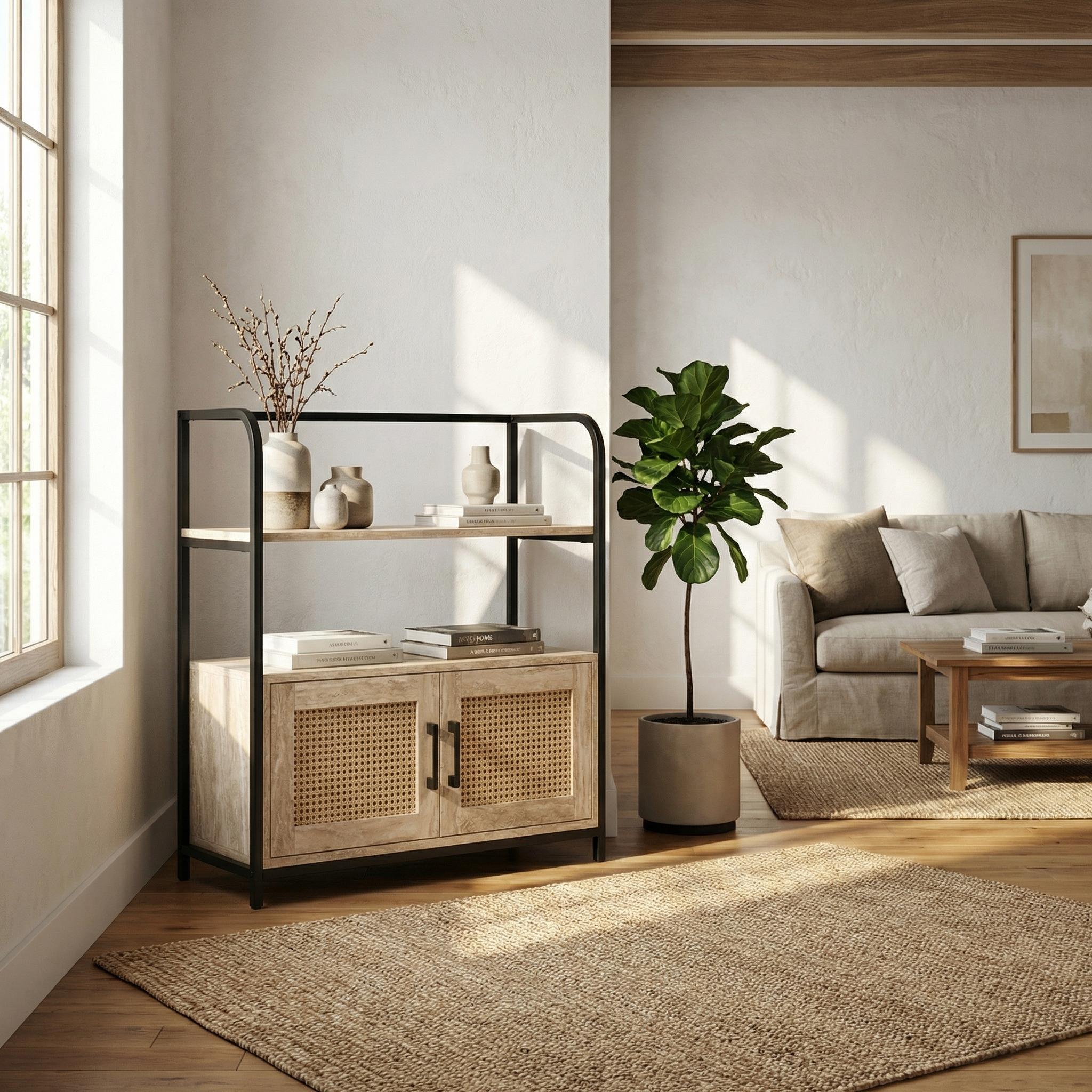 Navalistically Modern Grooved Cabinet, MDF & Metal - UGVUX