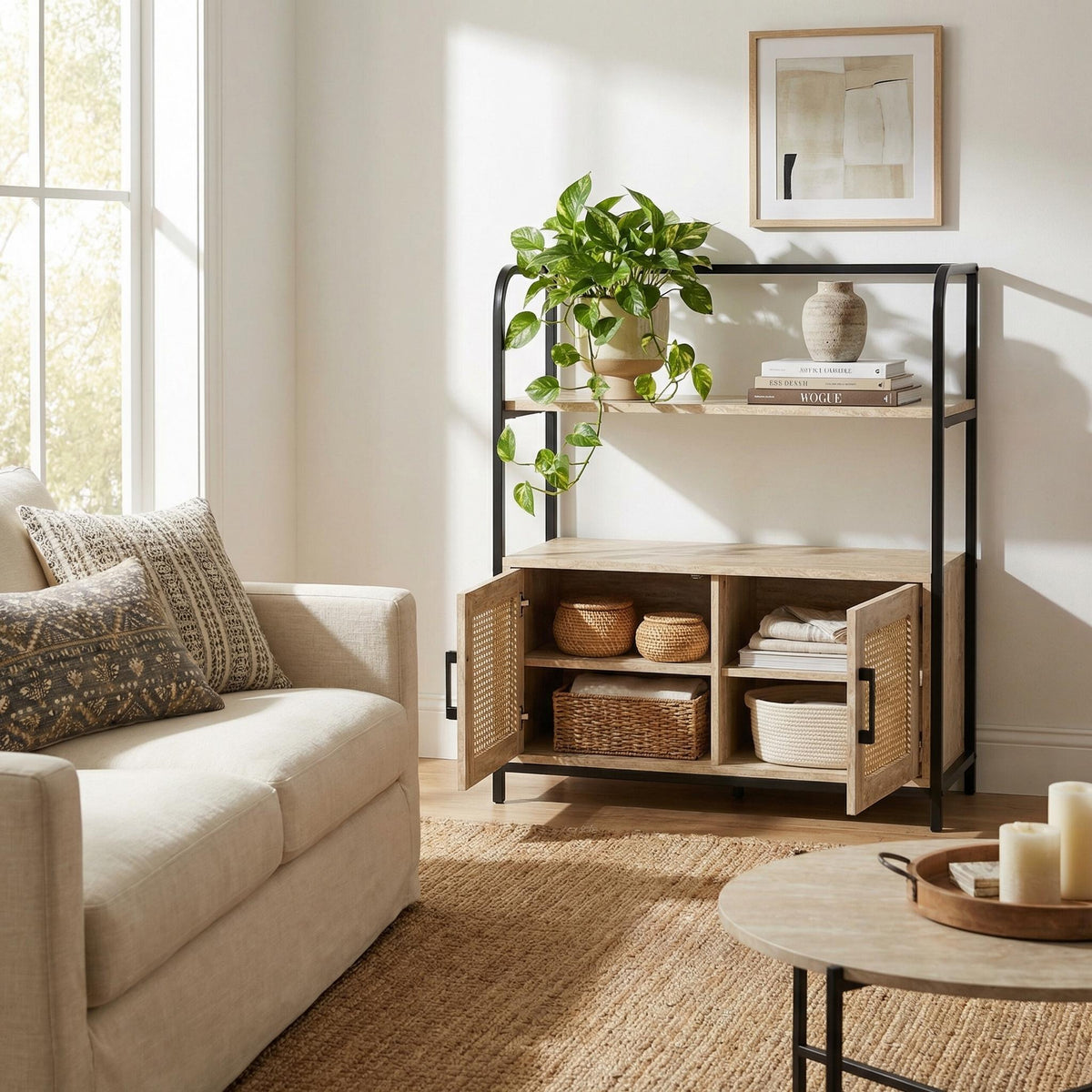 Navalistically Modern Grooved Cabinet, MDF & Metal - UGVUX