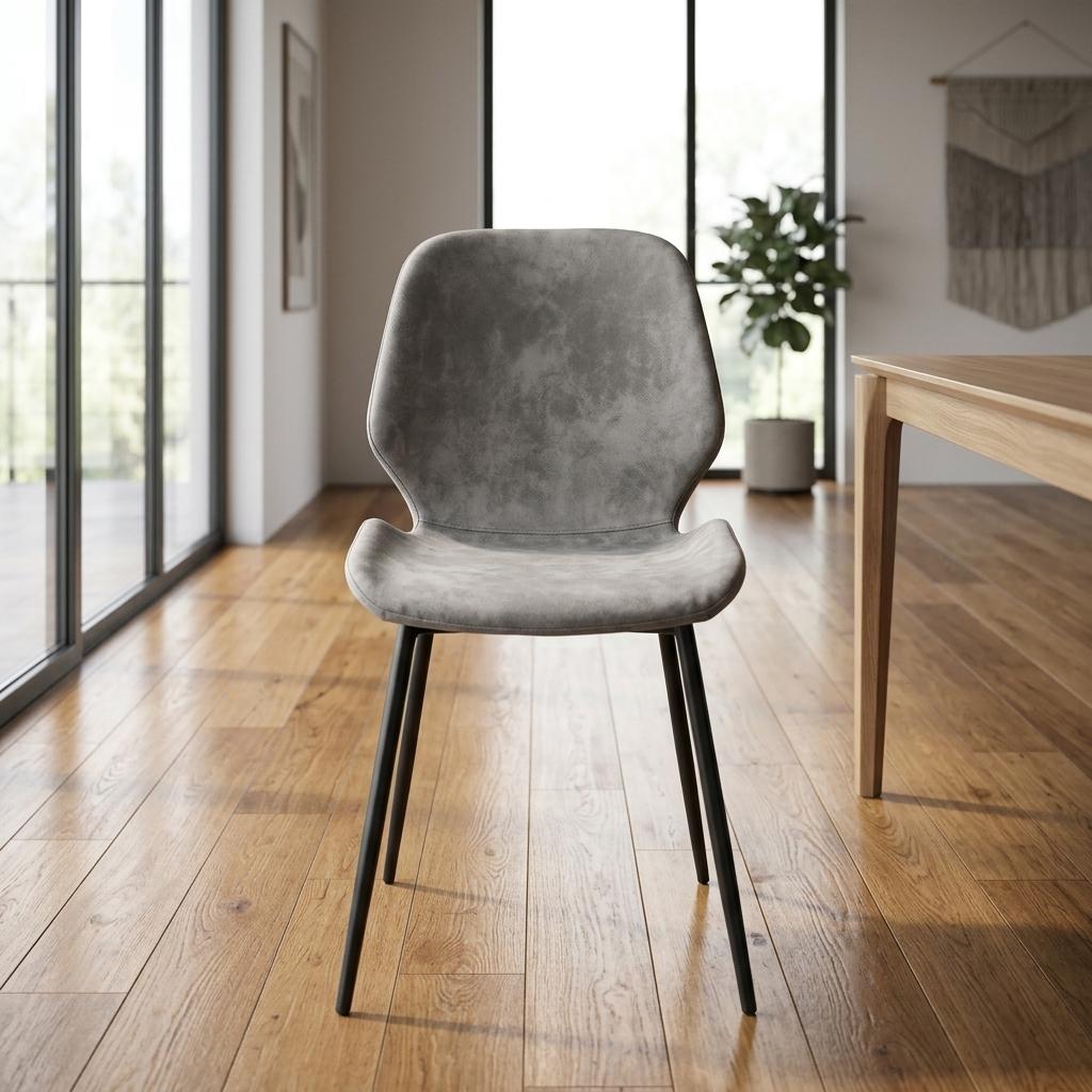 Modern Grey Upholstered Dining Chair - UKUN