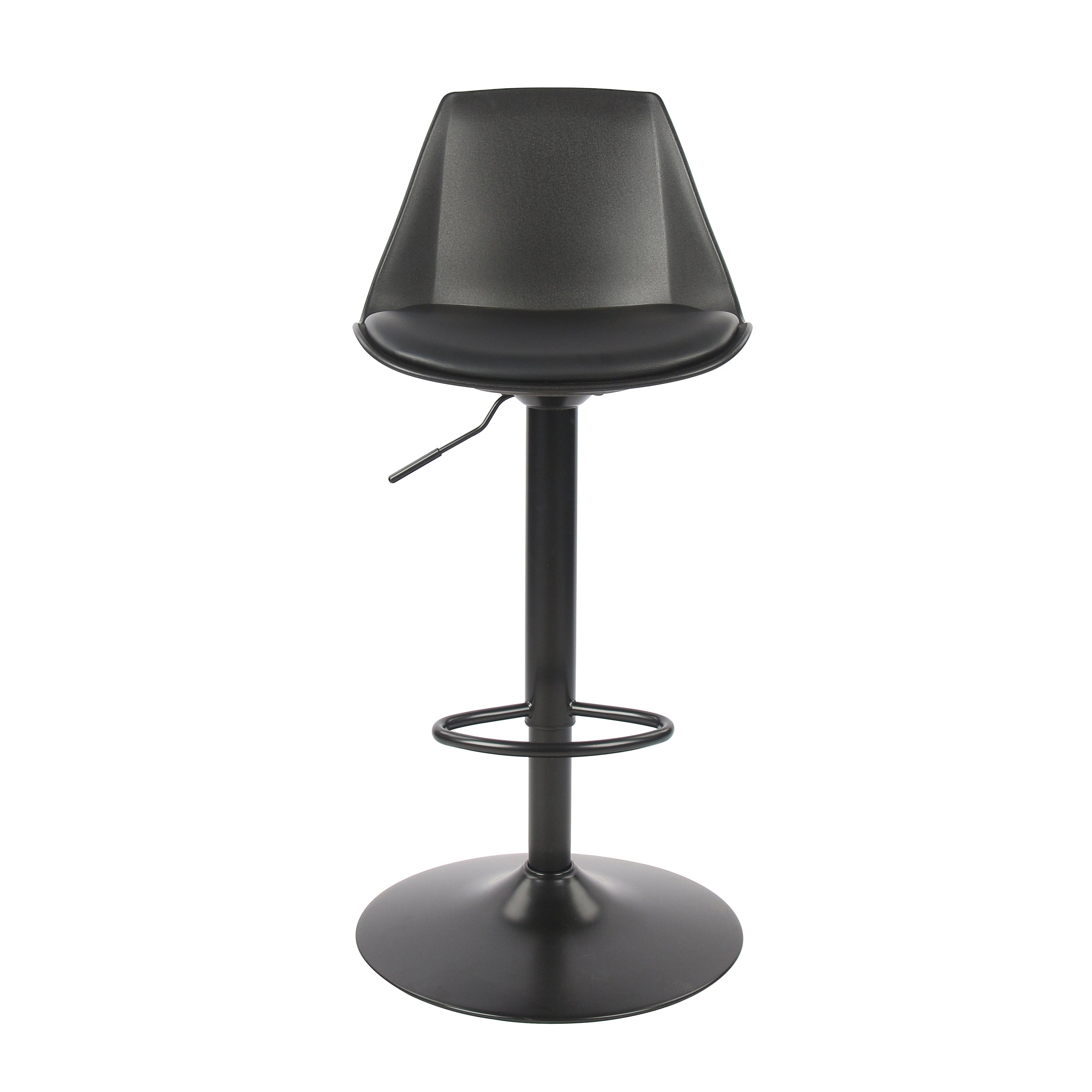 Modern Bar Stool, Cream PP & Black Fabric Cushion - VINCI BLACK