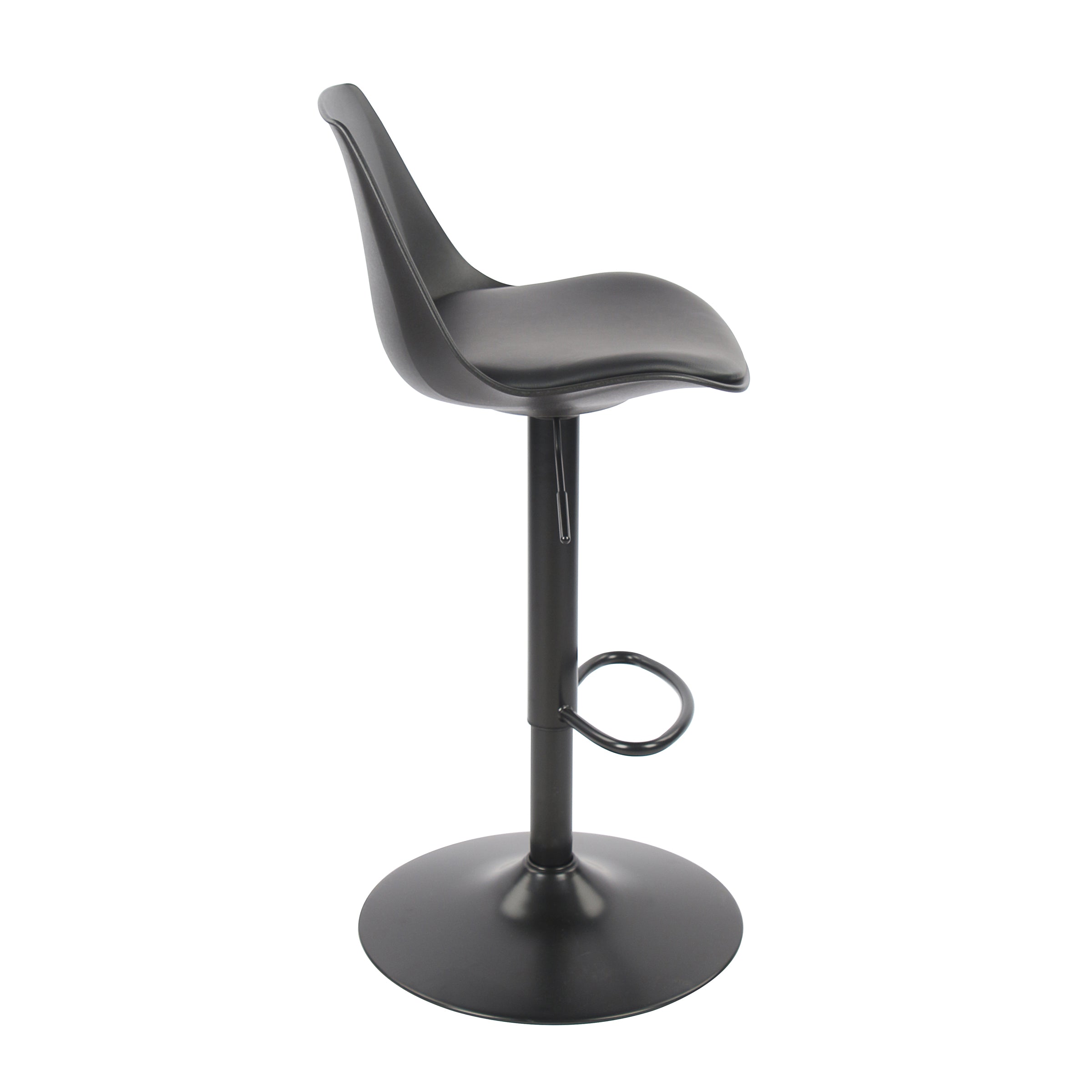 Modern Bar Stool, Cream PP & Black Fabric Cushion - VINCI BLACK