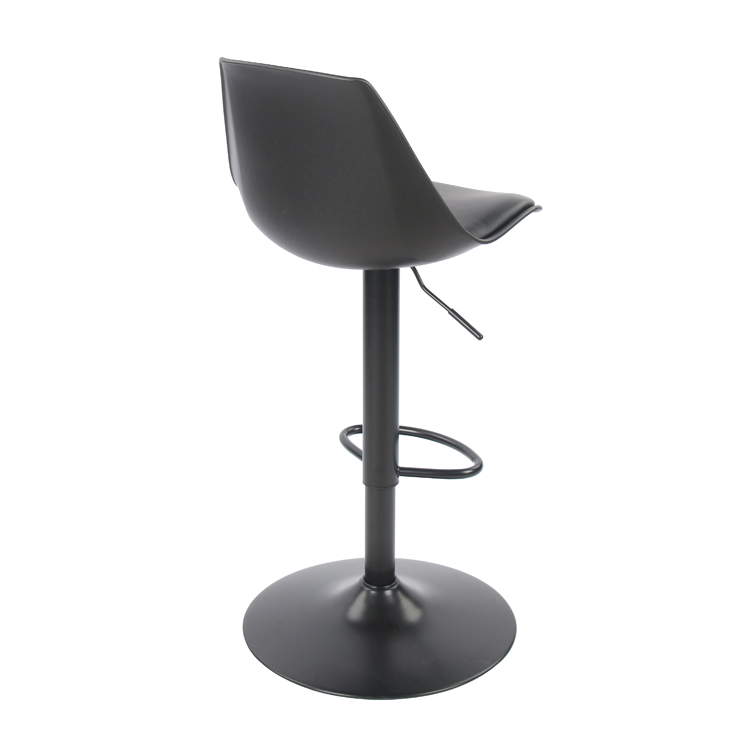 Modern Bar Stool, Cream PP & Black Fabric Cushion - VINCI BLACK
