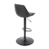 Modern Bar Stool, Cream PP & Black Fabric Cushion - VINCI BLACK