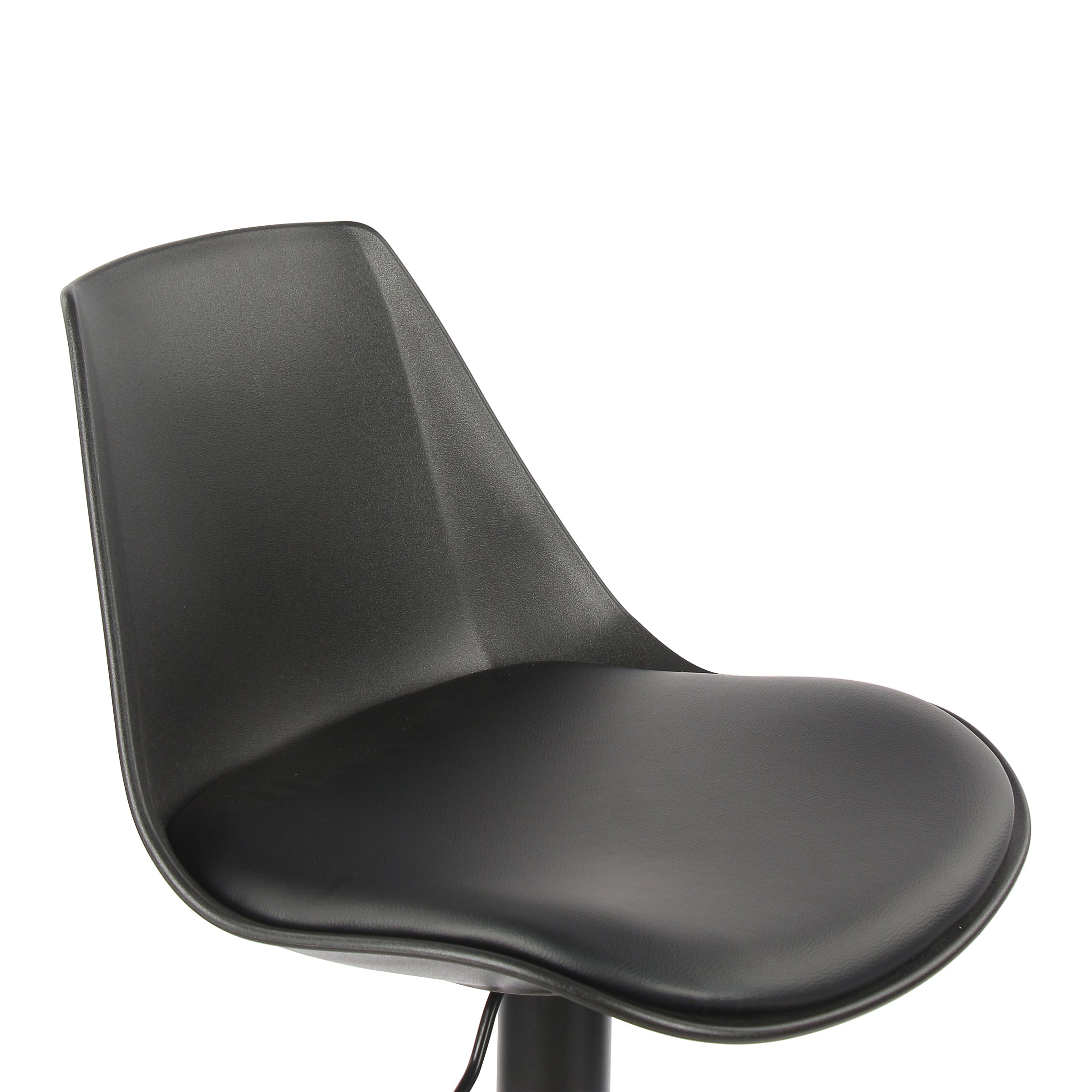 Modern Bar Stool, Cream PP & Black Fabric Cushion - VINCI BLACK