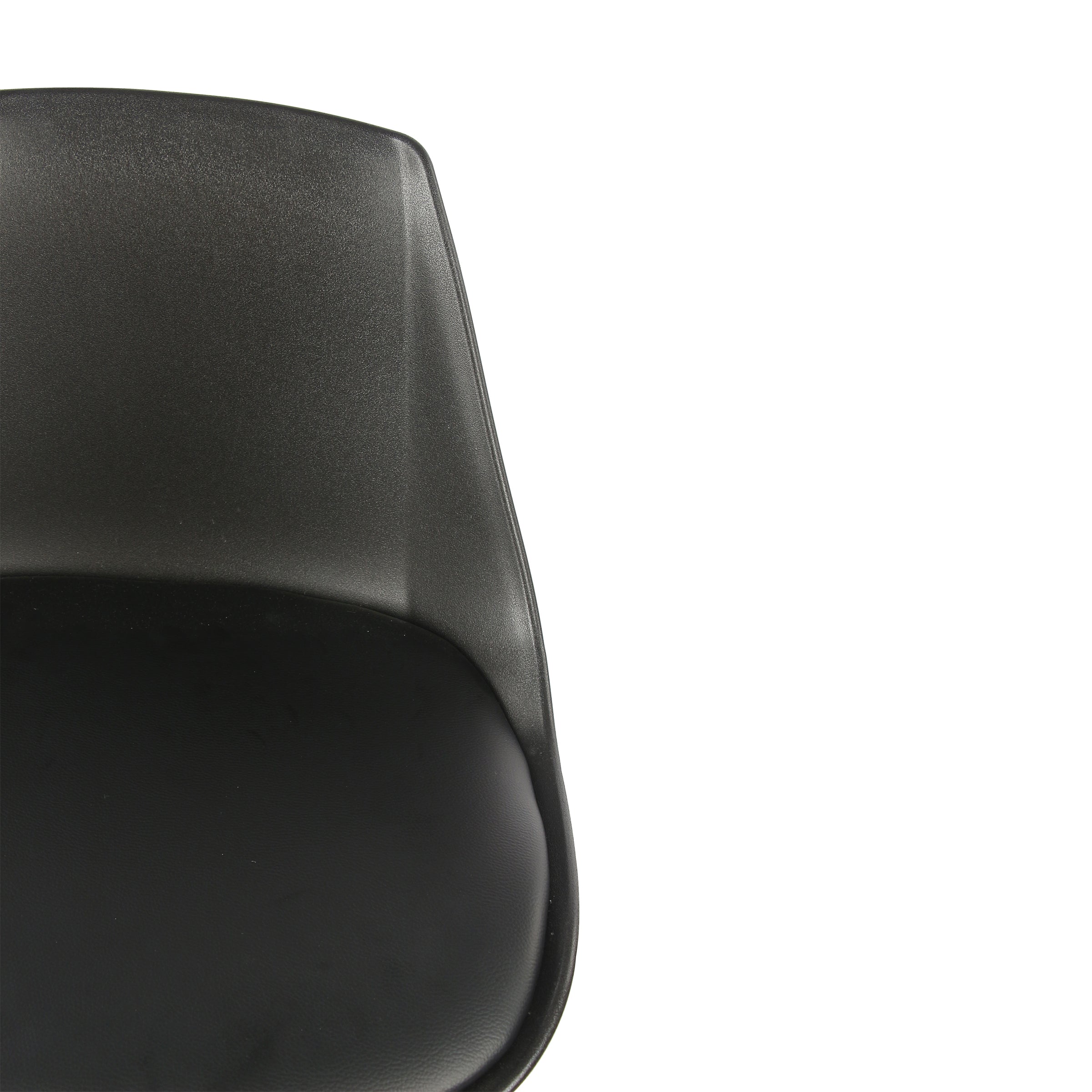 Modern Bar Stool, Cream PP & Black Fabric Cushion - VINCI BLACK