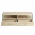 Nominately Modern Floating TV Stand, Beige Hollow Panel - VINE TRAVERTINE