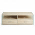 Nominately Modern Floating TV Stand, Beige Hollow Panel - VINE TRAVERTINE