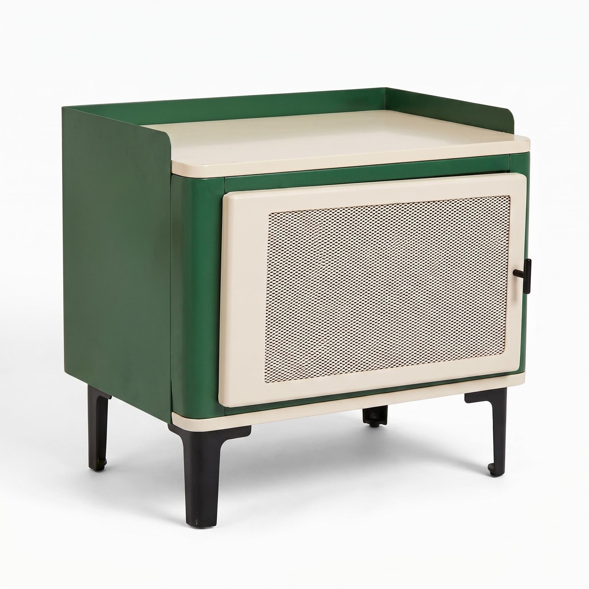 Modern Retro Metal Storage Cabinet – Green & Cream – VINTAGIO GREEN