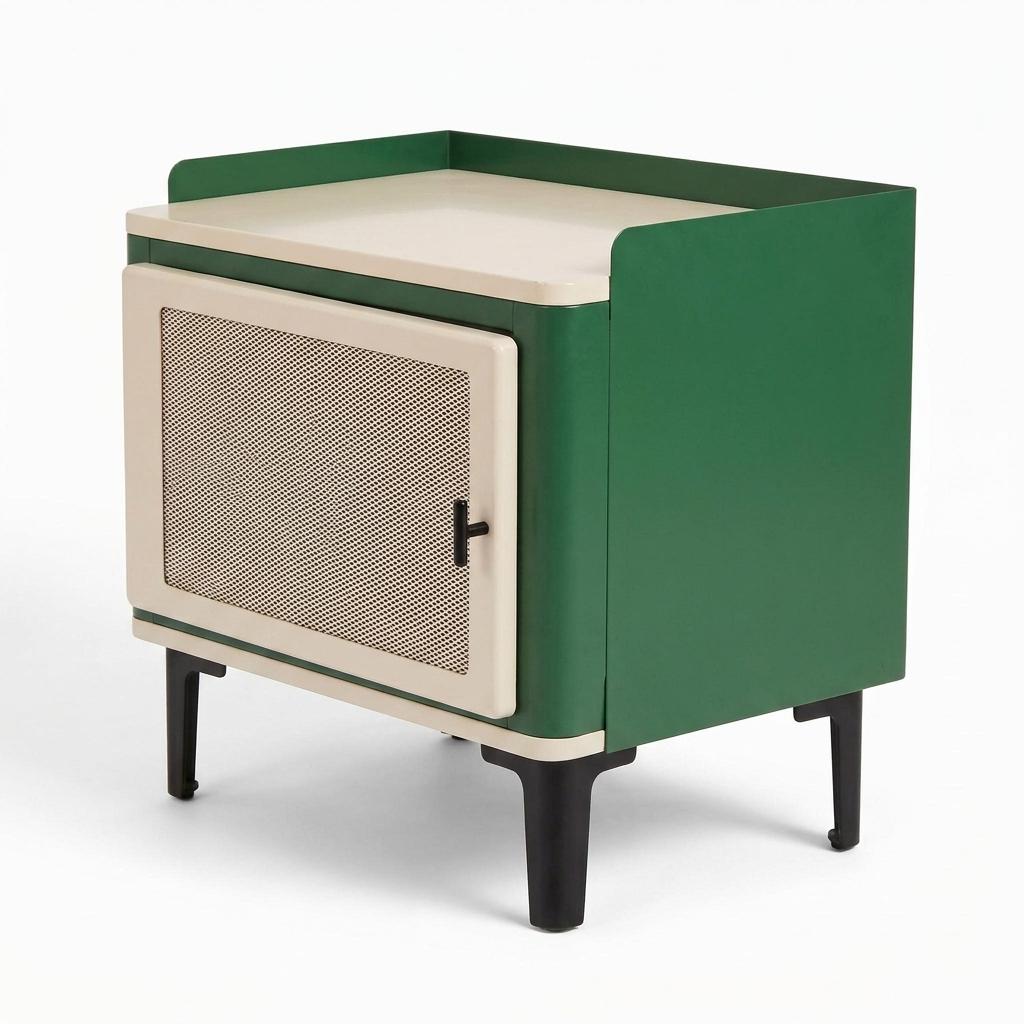 Modern Retro Metal Storage Cabinet – Green & Cream – VINTAGIO GREEN