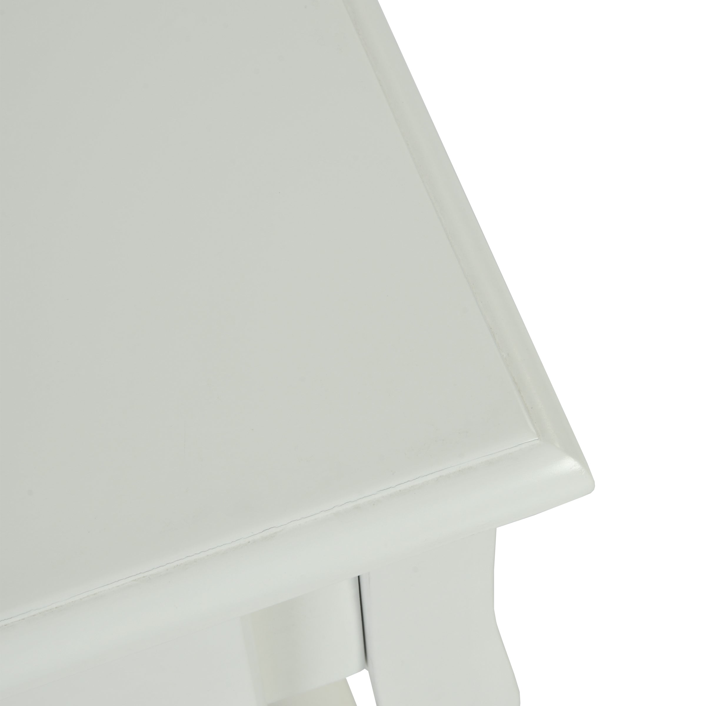 Classic White Wooden Nightstand with Drawer - VIRAQ