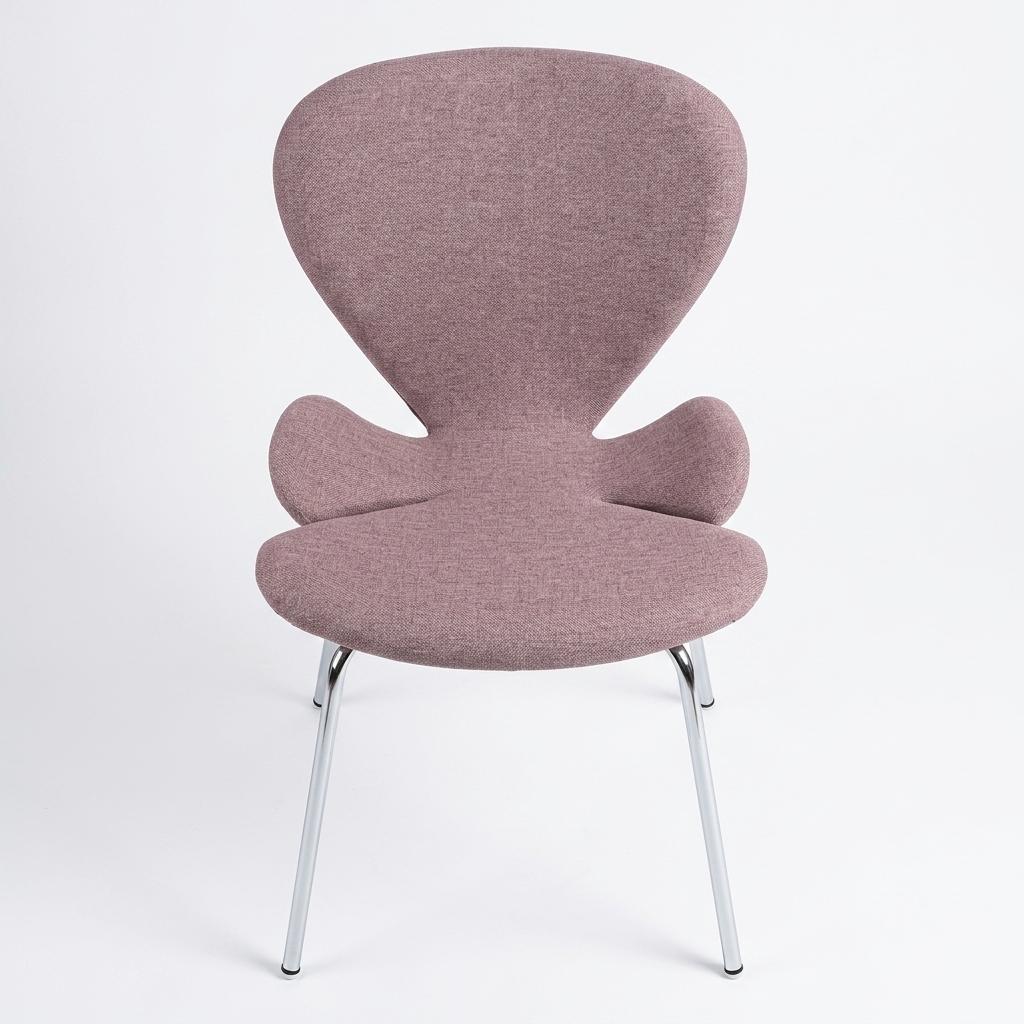 Modern Blush Dining Chair, Fabric Upholstery & Bent Wood - VIVI 2PCS BLUSH