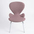 Modern Blush Dining Chair, Fabric Upholstery & Bent Wood - VIVI 2PCS BLUSH