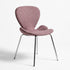 Modern Blush Dining Chair, Fabric Upholstery & Bent Wood - VIVI 2PCS BLUSH