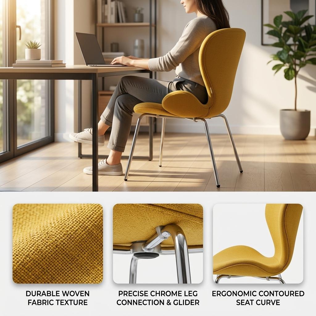 Modern Yellow Bentwood Dining Chair Set – VIVI 2PCS YELLOW