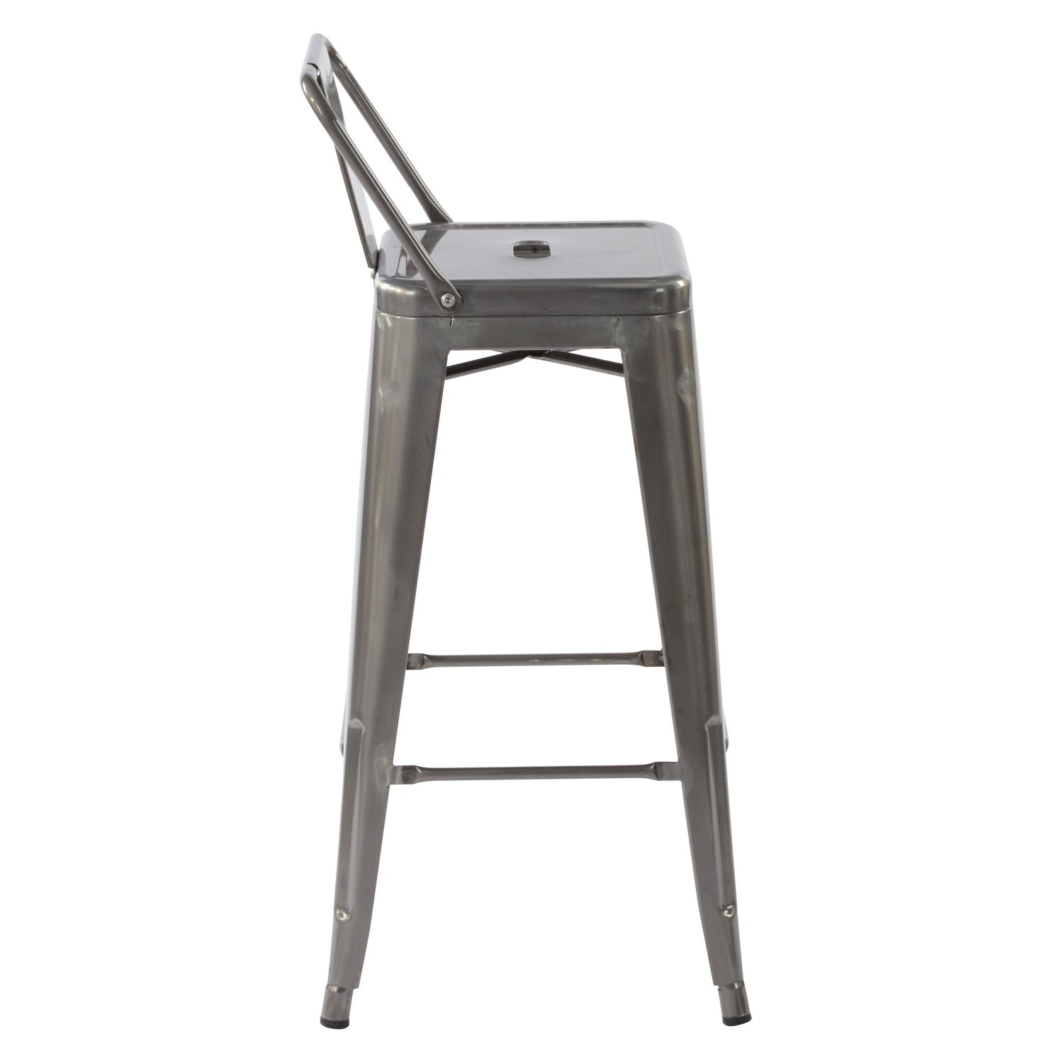 Vustu 29Inch Silver Metal Bar Stool