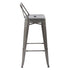 Vustu 29Inch Silver Metal Bar Stool