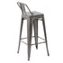 Vustu 29Inch Silver Metal Bar Stool