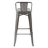 Vustu 29Inch Silver Metal Bar Stool