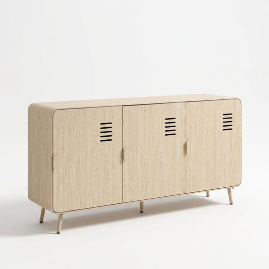 WALNUT TV STAND YELLOW TRAVERTINE