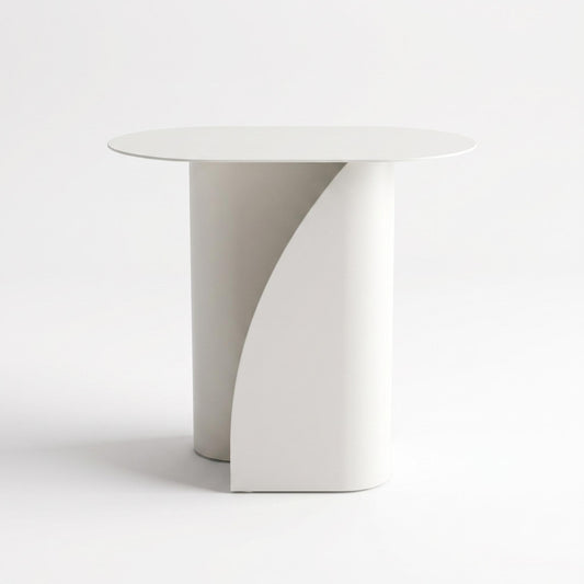 Modern Minimalist Metal End Table - WAVE BEIGE