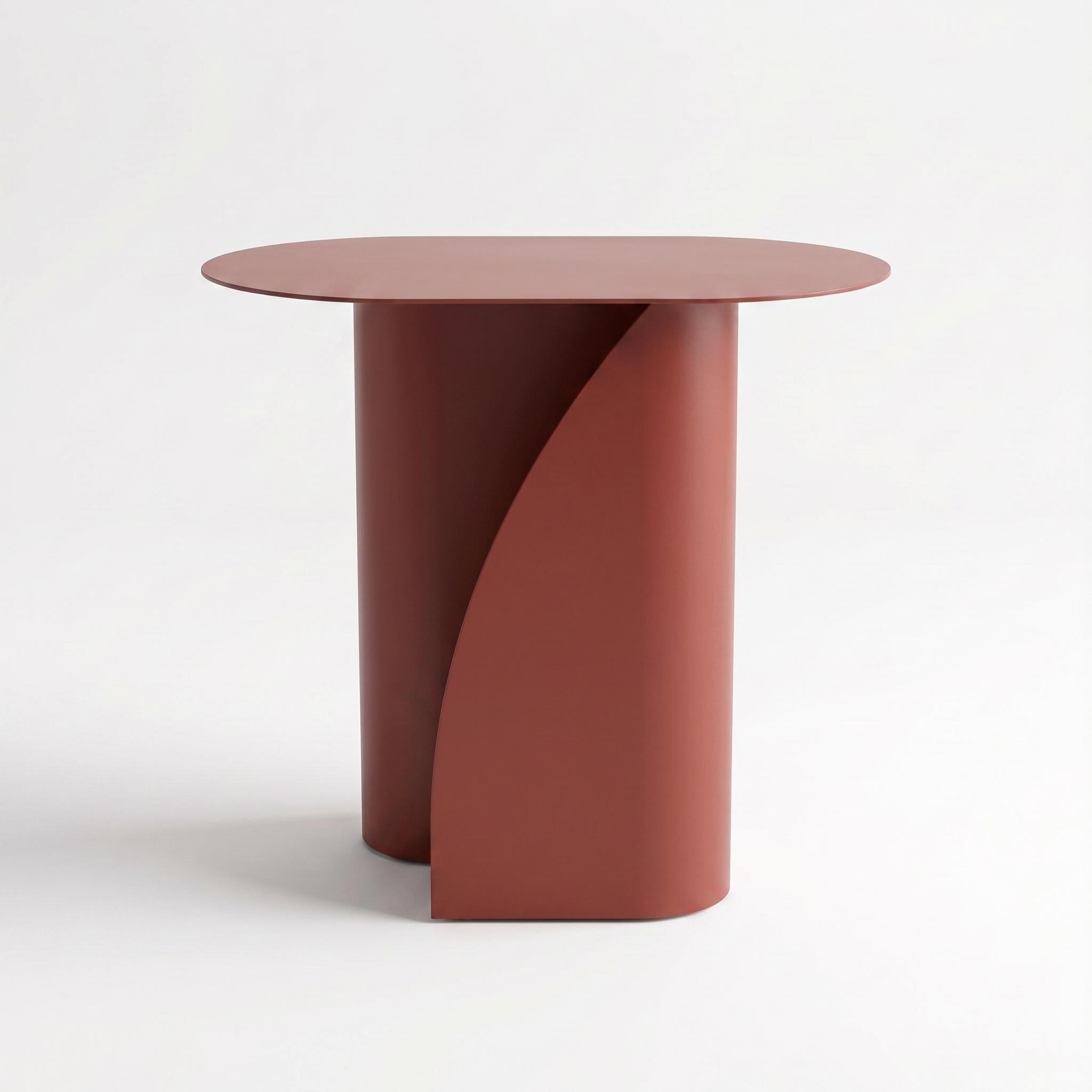 Modern Accent Metal Table - WAVE BORDEAUX