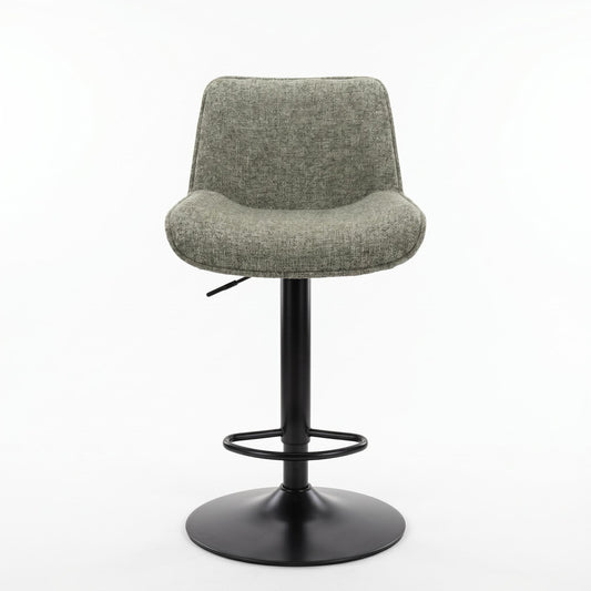 Modern Bar Stool, Fabric Upholstery & Gas Lift - WENNY