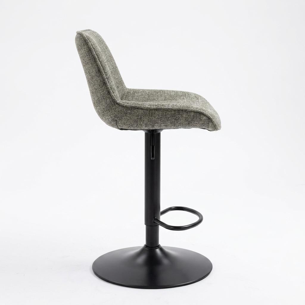 Modern Bar Stool, Fabric Upholstery & Gas Lift - WENNY