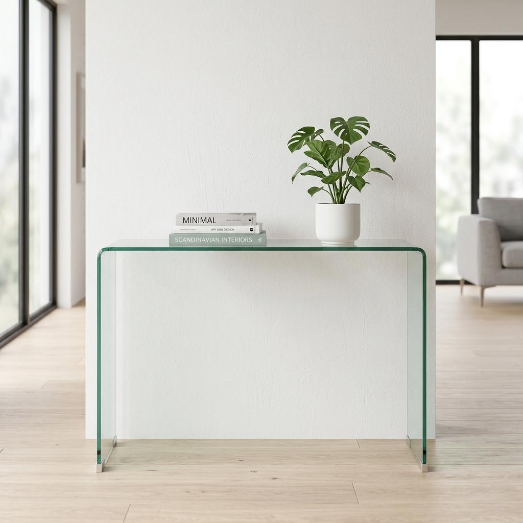 Modern Clear Glass, Space-Saving Coffee Table - WEYBRN CNSL