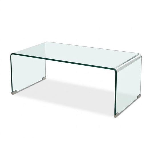 Modern Clear Glass, Sleek Design - WEYBRN Coffee Table