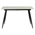 White Travertine Extendable Dining Table  –  WHALEN WHITE TRAVERTINE STRETCH TABLE BLACK LEG
