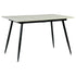 White Travertine Extendable Dining Table  –  WHALEN WHITE TRAVERTINE STRETCH TABLE BLACK LEG