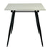 White Travertine Extendable Dining Table  –  WHALEN WHITE TRAVERTINE STRETCH TABLE BLACK LEG