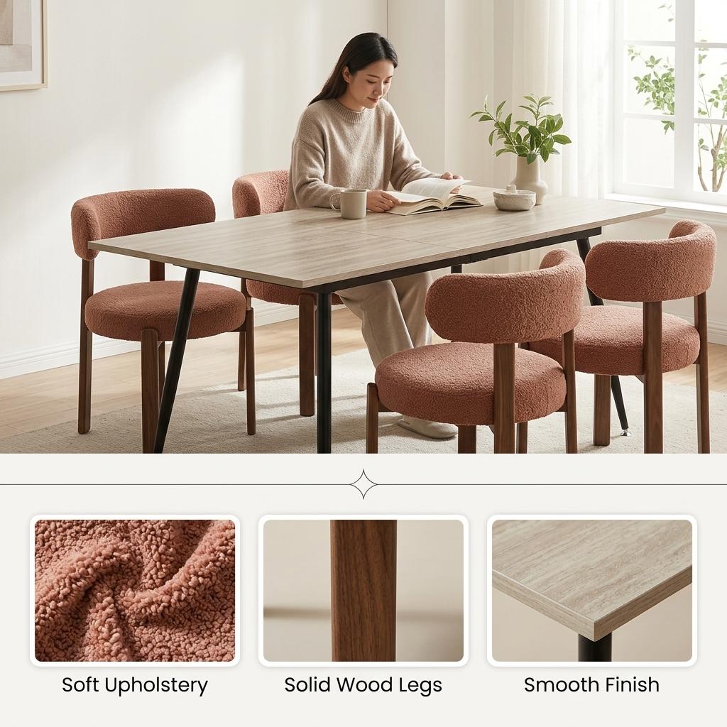 White Travertine Extendable Dining Table  –  WHALEN WHITE TRAVERTINE STRETCH TABLE BLACK LEG